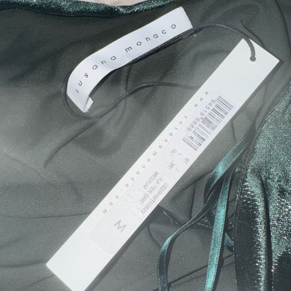 Susana Monaco Shimmer One Shoulder Crop Top Medium NWT - Picture 6 of 6